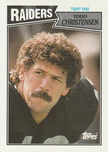 #218 Todd Christensen - Los Angeles Raiders - 1987 Topps Football
