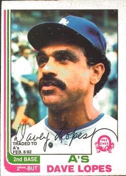 #218 Dave Lopes - Oakland Athletics - 1982 O-Pee-Chee Baseball