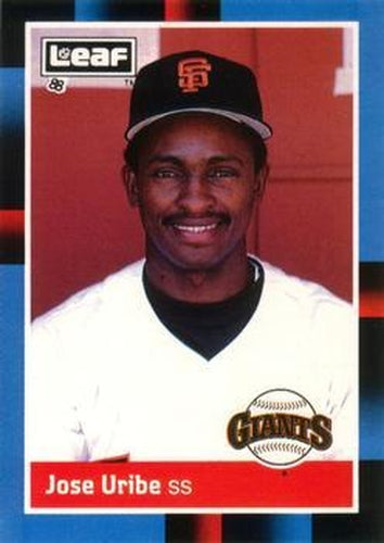 #218 Jose Uribe - San Francisco Giants - 1988 Leaf Baseball