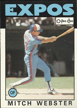 #218 Mitch Webster - Montreal Expos - 1986 O-Pee-Chee Baseball