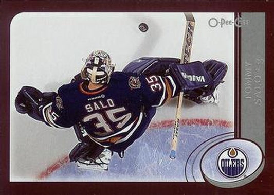 #218 Tommy Salo - Edmonton Oilers - 2002-03 O-Pee-Chee Hockey