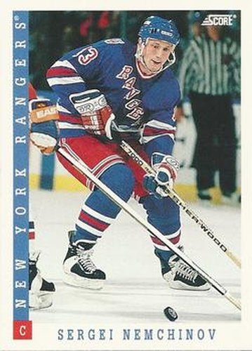 #218 Sergei Nemchinov - New York Rangers - 1993-94 Score Canadian Hockey