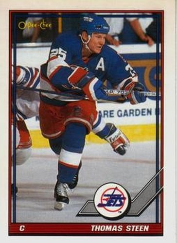 #218 Thomas Steen - Winnipeg Jets - 1991-92 O-Pee-Chee Hockey