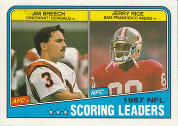 #218 Jim Breech / Jerry Rice - Cincinnati Bengals / San Francisco 49ers - 1988 Topps Football