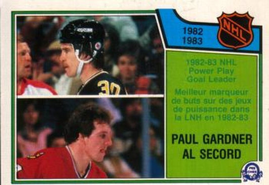 #219 Paul Gardner / Al Secord - Pittsburgh Penguins / Chicago Blackhawks - 1983-84 O-Pee-Chee Hockey
