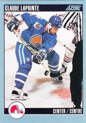 #219 Claude Lapointe - Quebec Nordiques - 1992-93 Score Canadian Hockey