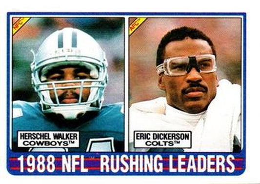 #219 1988 Rushing Leaders - Herschel Walker / Eric Dickerson - Dallas Cowboys / Indianapolis Colts - 1989 Topps Football