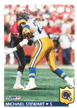 #219 Michael Stewart - Los Angeles Rams - 1992 Fleer Football