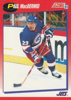 #219 Paul MacDermid - Winnipeg Jets - 1991-92 Score Canadian Bilingual Hockey