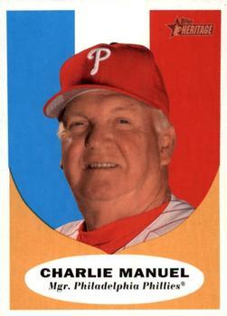 #219 Charlie Manuel - Philadelphia Phillies - 2010 Topps Heritage Baseball