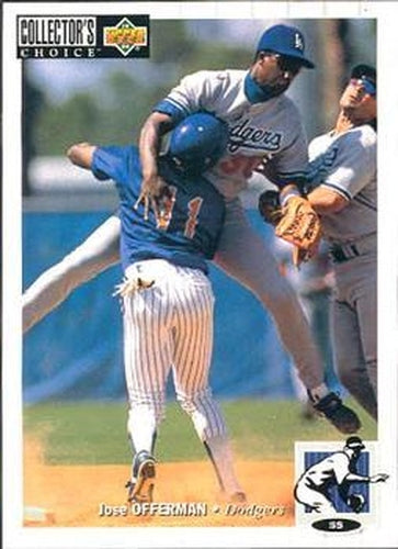 #219 Jose Offerman - Los Angeles Dodgers - 1994 Collector's Choice Baseball