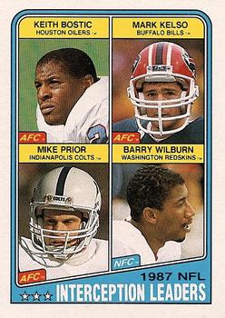 #219 Keith Bostic / Mark Kelso / Mike Prior / Barry Wilburn - Houston Oilers / Buffalo Bills / Indianapolis Colts / Washington Redskins - 1988 Topps Football