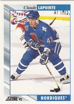 #219 Claude Lapointe - Quebec Nordiques - 1992-93 Score USA Hockey