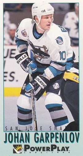 #219 Johan Garpenlov - San Jose Sharks - 1993-94 Fleer PowerPlay Hockey