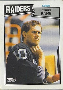 #219 Chris Bahr - Los Angeles Raiders - 1987 Topps Football