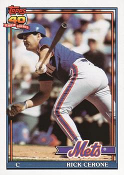 #21T Rick Cerone - New York Mets - 1991 Topps Traded Baseball