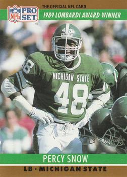 #21 Percy Snow - Michigan State Spartans - 1990 Pro Set Football