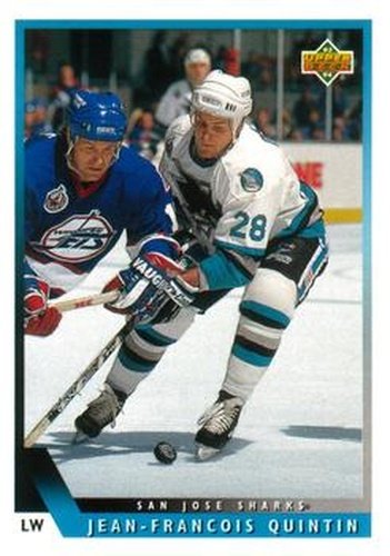 #21 Jean-Francois Quintin - San Jose Sharks - 1993-94 Upper Deck Hockey