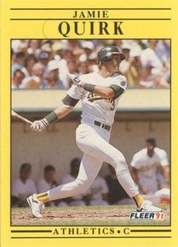 #21 Jamie Quirk - Oakland Athletics - 1991 Fleer Baseball