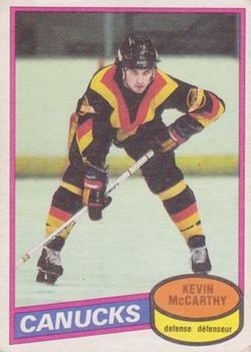 #21 Kevin McCarthy - Vancouver Canucks - 1980-81 O-Pee-Chee Hockey