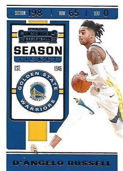 #21 D'Angelo Russell - Golden State Warriors - 2019-20 Panini Contenders Basketball