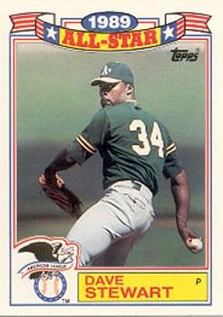 #21 Dave Stewart - Oakland Athletics - 1990 Topps Baseball - Glossy All-Stars