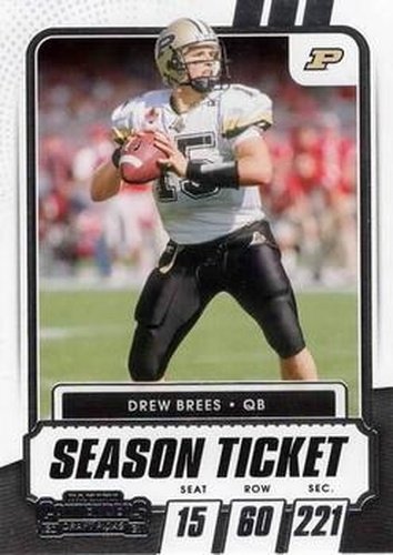 #21 Drew Brees - Purdue Boilermakers - 2021 Panini Contenders Draft Picks Football