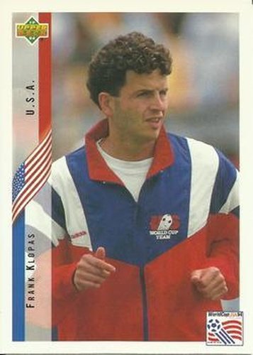 #21 Frank Klopas - USA - 1994 Upper Deck World Cup Contenders English/Spanish Soccer