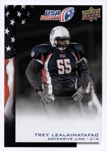 #21 Trey Lealaimatafao - USA - 2014 Upper Deck USA Football