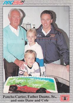 #21 Pancho Carter, Father Duane, Sr., and sons Dane and Cole - 1991 All World Indy Racing