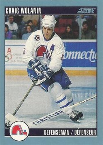 #21 Craig Wolanin - Quebec Nordiques - 1992-93 Score Canadian Hockey