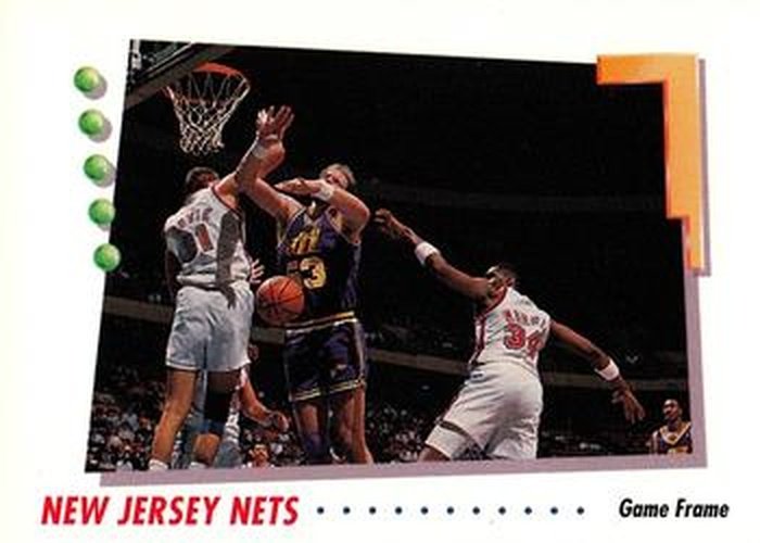 #421 New Jersey Nets - New Jersey Nets - 1991-92 SkyBox Basketball