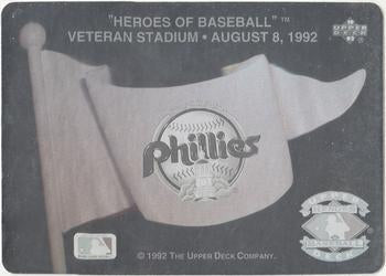 #NNO Philadelphia Phillies - Philadelphia Phillies - 1992 Upper Deck Baseball - Heroes of Baseball Pennant Holograms