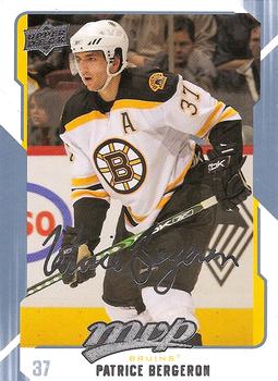 #21 Patrice Bergeron - Boston Bruins - 2008-09 Upper Deck MVP Hockey