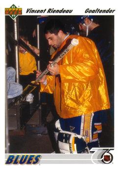 #220 Vincent Riendeau - St. Louis Blues - 1991-92 Upper Deck Hockey