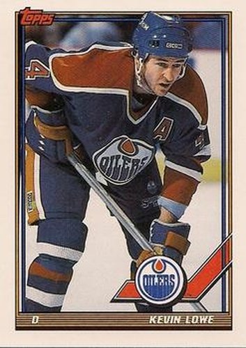 #220 Kevin Lowe - Edmonton Oilers - 1991-92 Topps Hockey