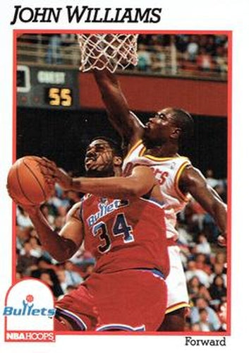 #220 John Williams - Washington Bullets - 1991-92 Hoops Basketball