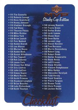 #220 Checklist: 111-220 - 1999-00 Upper Deck MVP Stanley Cup Edition Hockey