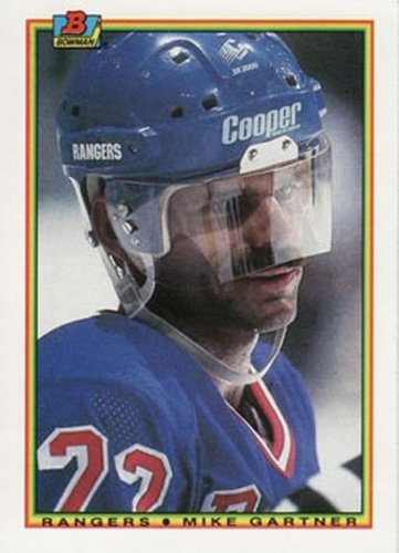 #220 Mike Gartner - New York Rangers - 1990-91 Bowman Hockey