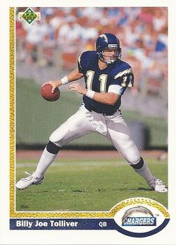 #220 Billy Joe Tolliver - San Diego Chargers - 1991 Upper Deck Football