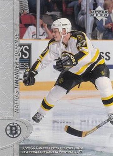 #220 Mattias Timander - Boston Bruins - 1996-97 Upper Deck Hockey