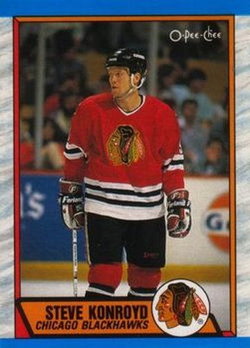#220 Steve Konroyd - Chicago Blackhawks - 1989-90 O-Pee-Chee Hockey