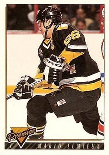 #220 Mario Lemieux - Pittsburgh Penguins - 1993-94 Topps Premier Hockey
