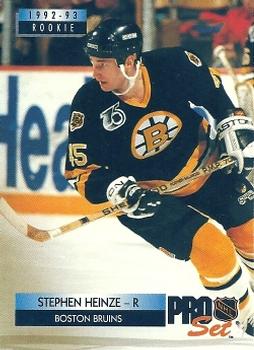 #220 Steve Heinze - Boston Bruins - 1992-93 Pro Set Hockey