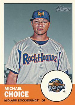 #220 Michael Choice - Midland Rockhounds - 2012 Topps Heritage Minor League Baseball