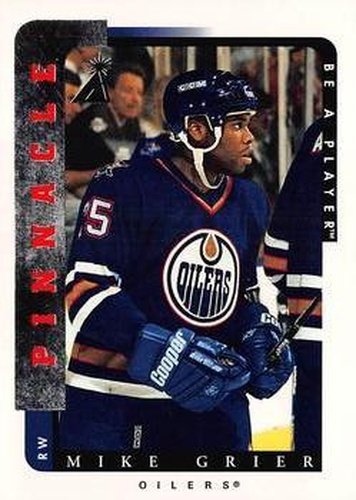 #220 Mike Grier - Edmonton Oilers - 1996-97 Pinnacle Be a Player Hockey