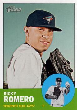 #220 Ricky Romero - Toronto Blue Jays - 2012 Topps Heritage Baseball