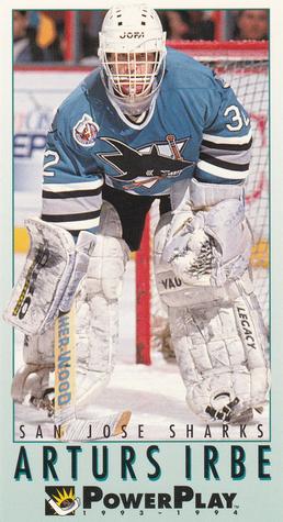 #221 Arturs Irbe - San Jose Sharks - 1993-94 Fleer PowerPlay Hockey