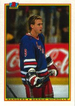 #221 Bernie Nicholls - New York Rangers - 1990-91 Bowman Hockey
