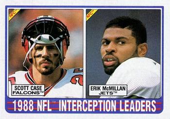 #221 1988 Interception Leaders - Scott Case / Erik McMillan - Atlanta Falcons / New York Jets - 1989 Topps Football